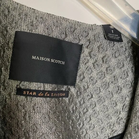 NWOT  Maison Scotch jacquard cropped blazer - Picture 4 of 7